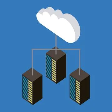 Cloud computing storage Stock Illustration