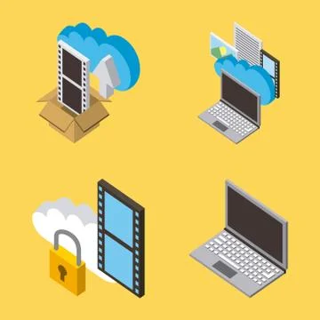 Cloud computing storage Illustrazione stock