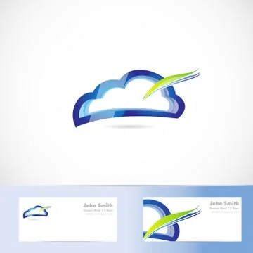 Cloud computing storage logo 库存插图