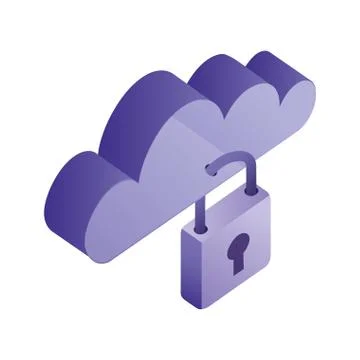 Cloud computing storage security protection data Stock Illustration