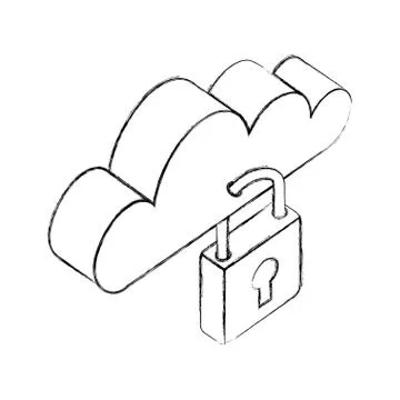 Cloud computing storage security protection data Stock Illustration