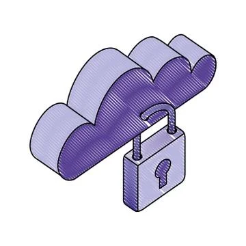 Cloud computing storage security protection data 스톡 일러스트