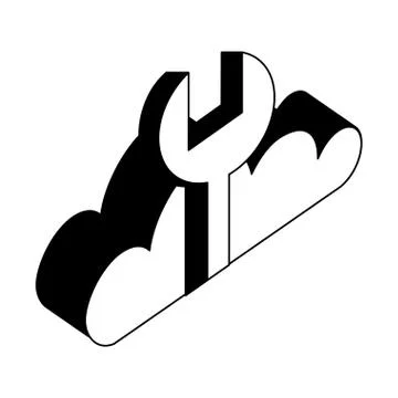 Cloud computing storage wrench support Stock Illustration