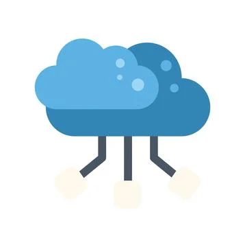 Cloud computing storing and distributing server data Illustrazione stock