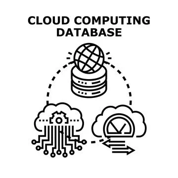 Cloud computing storing and processing global data 스톡 일러스트