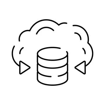 Cloud computing storing and synchronizing data icon Stock Illustration