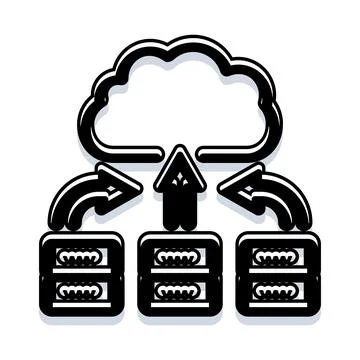 Cloud computing storing and transferring data icon 스톡 일러스트