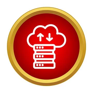 Cloud computing storing and transferring data server icon Stock Illustration