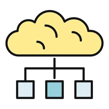 Cloud computing storing connecting data server network Stock Illustration