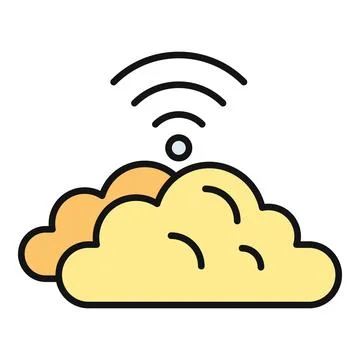 Cloud computing storing data and wireless connection flat icon Stock Illustration