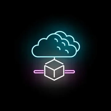 Cloud computing storing data in a digital networked box Stock Illustration