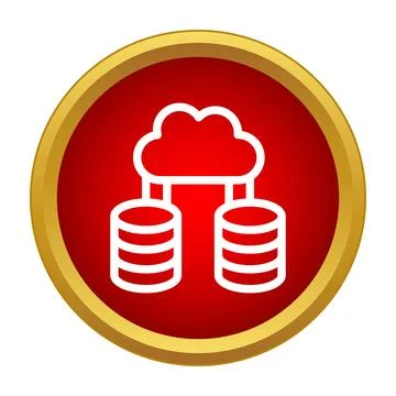Cloud computing storing data on multiple servers icon Ilustración de archivo