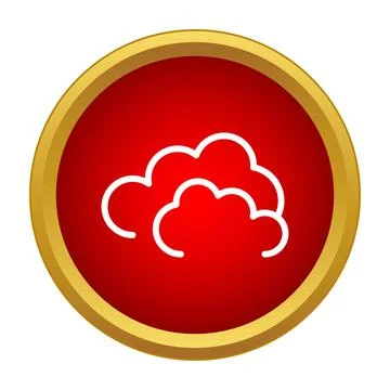 Cloud computing storing data red circle icon 库存插图