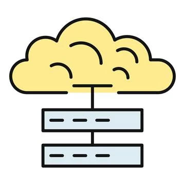 Cloud computing storing data on server racks icon Stock Illustration
