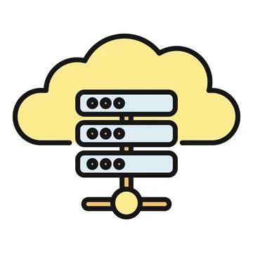 Cloud computing storing data on server network infrastructure Stock Illustration