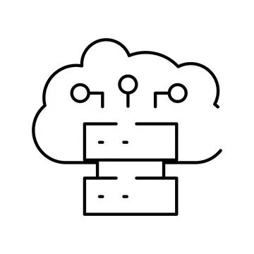 Cloud computing storing database and server rack concept Stockillustratie