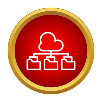 Cloud computing storing database files network icon Ilustração Stock