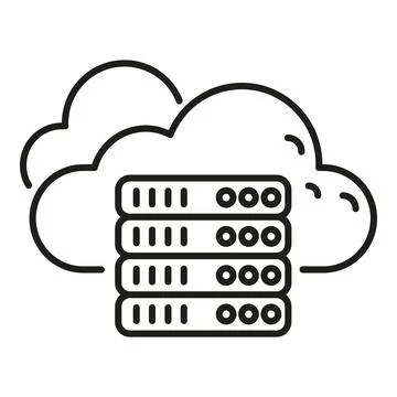 Cloud computing storing database server data icon Stock Illustration