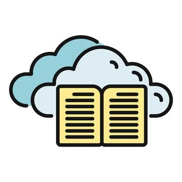 Cloud computing storing digital books for online education Stockillustratie