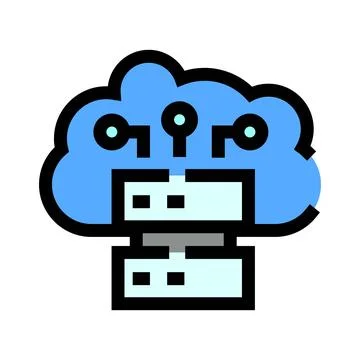 Cloud computing storing digital data and connecting servers イラスト素材