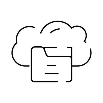Cloud computing storing digital data folder icon 库存插图