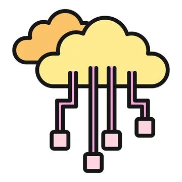 Cloud computing storing digital data network services Illustrazione stock