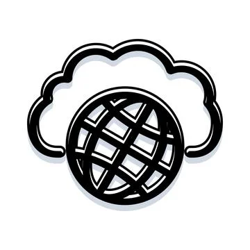 Cloud computing storing global data and internet connectivity Stockillustratie