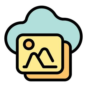 Cloud computing storing images online data storage icon 스톡 일러스트