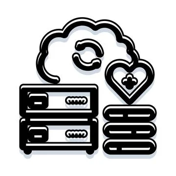 Cloud computing storing patient health data securely 스톡 일러스트