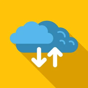 Cloud computing storing transferring data upload download 스톡 일러스트