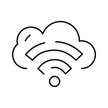 Cloud computing storing wireless data and network connection Illustrazione stock