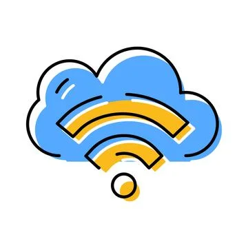 Cloud computing storing wireless internet data network Stock Illustration