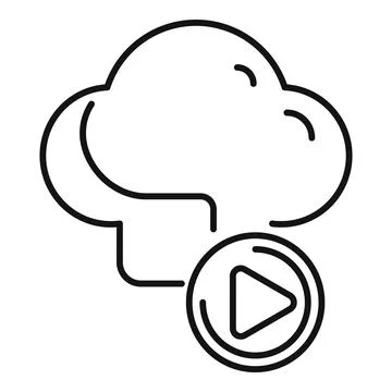Cloud computing streaming service play button icon Illustrazione stock
