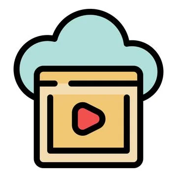 Cloud computing streaming video player storing entertainment content Stock Illustration