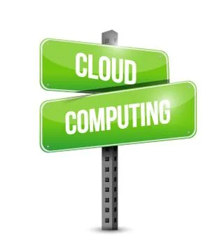 Cloud computing street sign illustration Stock Illustration