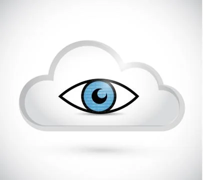 Cloud computing surveillance illustration design Illustrazione stock