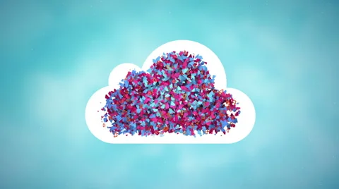 Cloud computing symbol animation Stock Footage 66199676