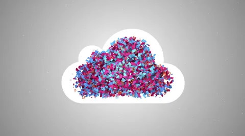 Cloud computing symbol animation Stock Footage 66199686