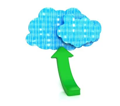 Cloud computing symbol with binary code Stock Illustration