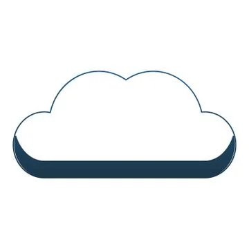 Cloud computing symbol blue lines 스톡 일러스트