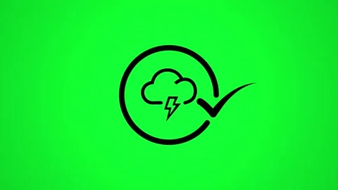 Cloud computing symbol with checkmark on green screen, technology concept a.. Stock Footage 346497958