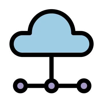 Cloud computing symbol - Cloud computing, cloud infrastructure, technology and Stockillustratie