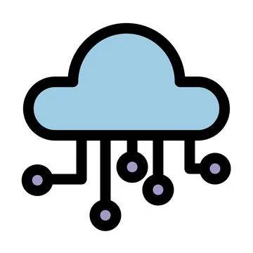 Cloud computing symbol - Cloud computing, cloud infrastructure, technology and Stockillustratie