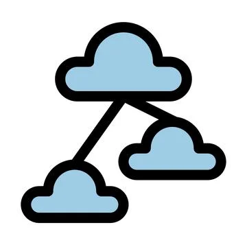 Cloud computing symbol - Cloud computing, cloud infrastructure, technology and Illustrazione stock