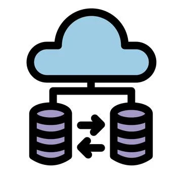 Cloud computing symbol - Cloud computing, cloud infrastructure, technology and 스톡 일러스트