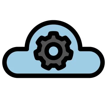 Cloud computing symbol - Cloud computing, cloud infrastructure, technology and Stockillustratie
