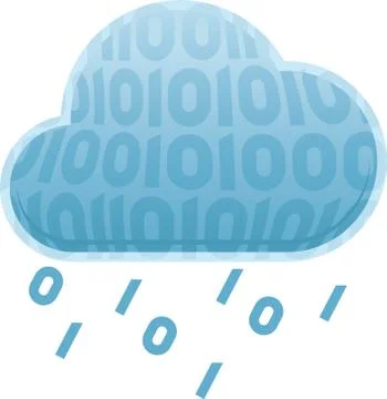 Cloud computing symbol. Data rain from the cloud. 스톡 일러스트