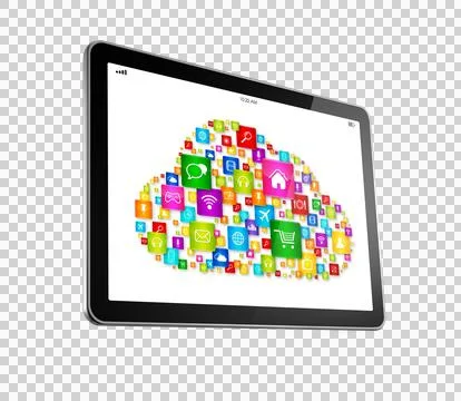 Cloud computing symbol on Digital Tablet pc Stock Illustration