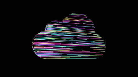 Cloud computing, symbol of global technology and cloud services 3D cloud object 動画素材 195366643