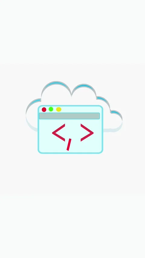 Cloud computing symbol illustrating web development programming code and so.. Stock Footage 321627570